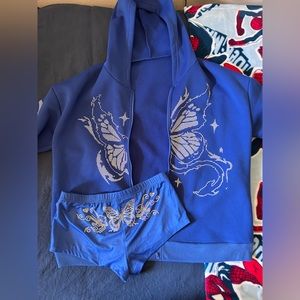 Butterfly Jacket + Rhinestone Booty Shorts
